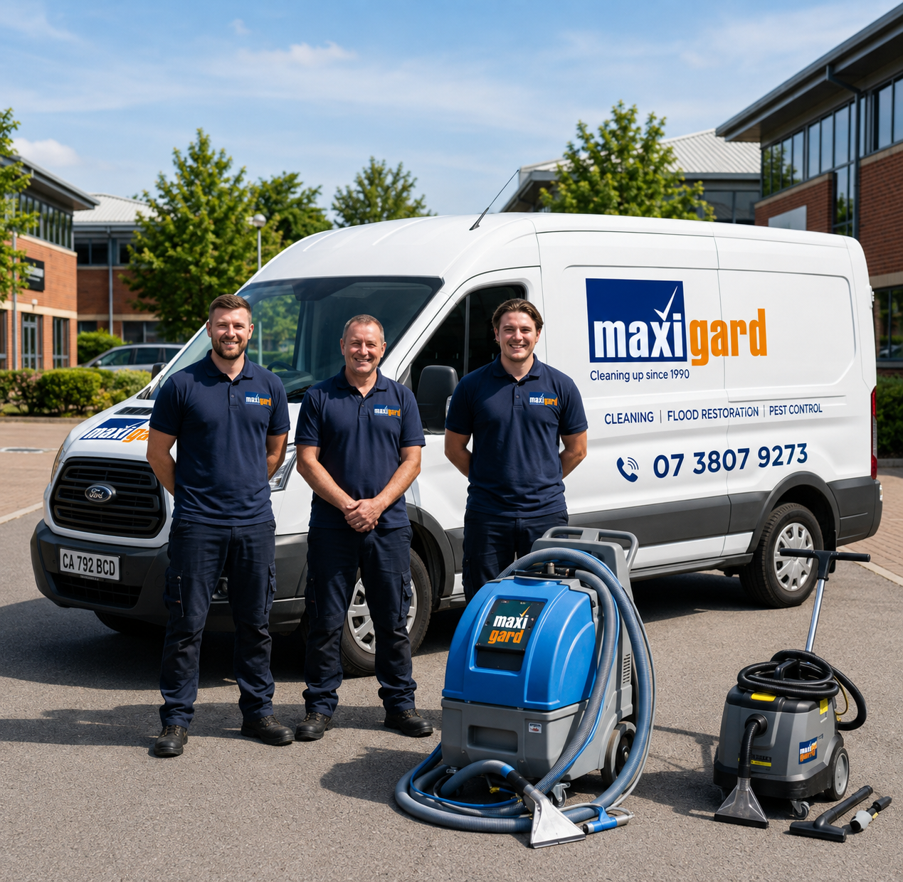 Maxigard Professional Cleaning Team & Van
