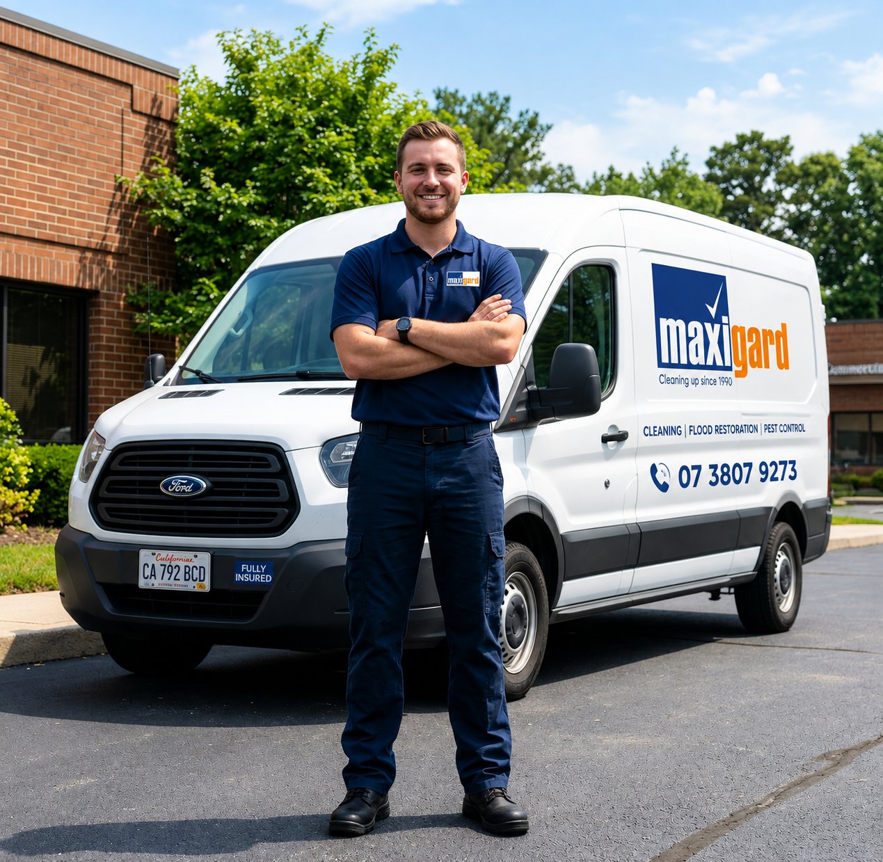 Maxigard technician and service van